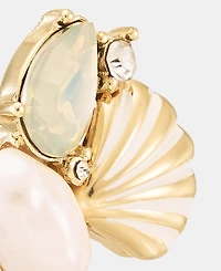 lonna & lilly Stone Cluster Shell Stud Earrings