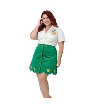 Smak Parlour Plus Scallop Hem Corduroy Mini Skirt