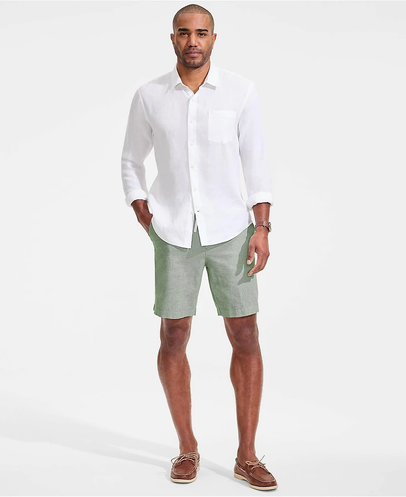 Lands' End Men's 9" Classic Fit Linen Blend Deck Short