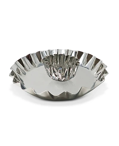 Classic Touch Stainless Steel Chip and Dip Bowl, 14.25"