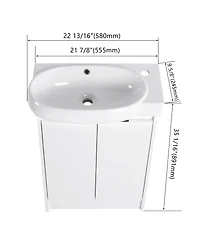Busdays 23" Freestanding Bathroom Vanity with Sink, Soft Close Doors
