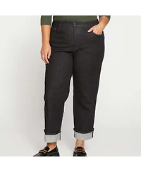 Universal Standard Women's Stevie High Rise Cuffed Straight Leg Jeans