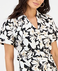 I.n.c. International Concepts Petite Linen Buckle-Back Shirtdress, Macy's Exclusive