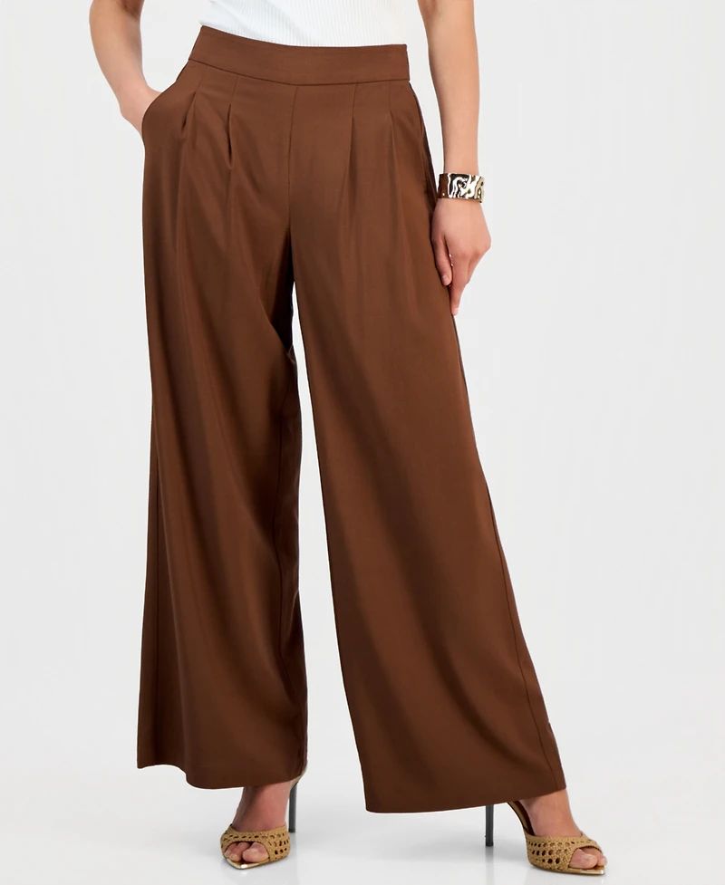 I.n.c. International Concepts Petite Pleated Pull-On Wide-Leg Pants, Macy's Exclusive