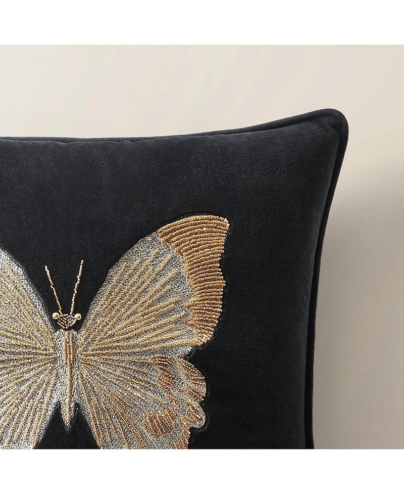 Bella Beaded Butterfly Pillow 20"