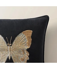 Bella Beaded Butterfly Pillow 20"