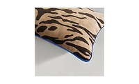 Bronze Tiger Lumbar 12" X 20" - Blue Piping