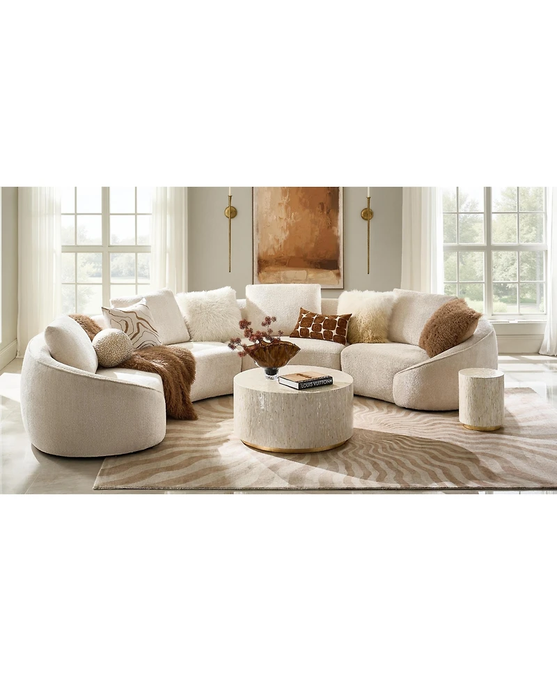 Nouvel Ball Pillow 12" - Ivory/Gold