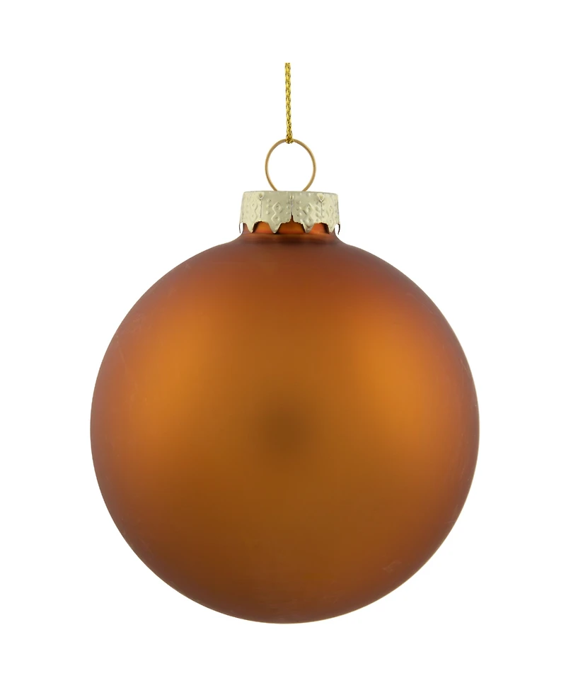 Northlight 6-Piece Shiny and Matte Copper Glass Ball Christmas Ornament Set 3.25" 80mm