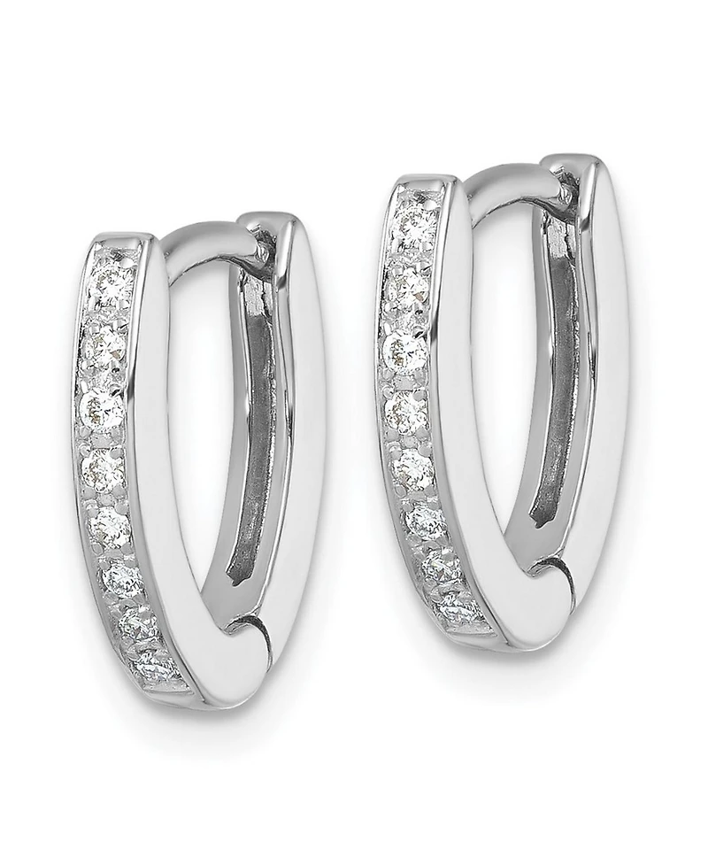 Curata Jewelry 18k Yellow or White Gold 0.16cttw Diamond Wishbone Hoop Earrings -15x12mm .16 dwt