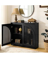 sumyeg Mid Century Modern Storage Cabinet with 2 Doors