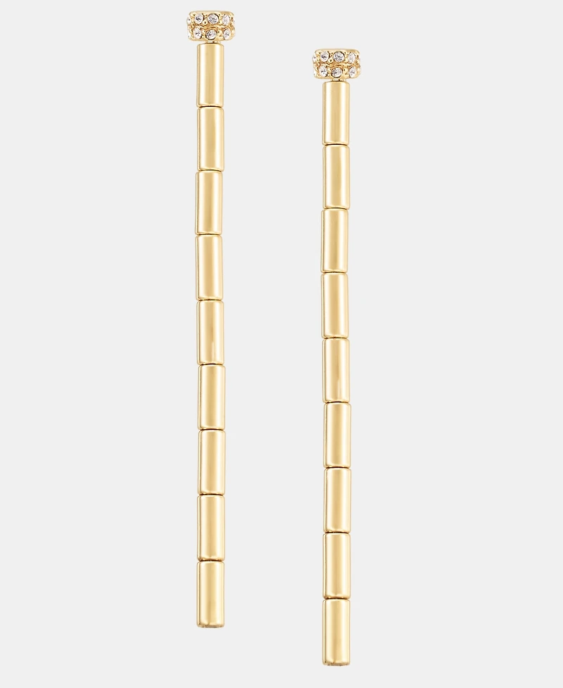Lauren Ralph Lauren Pave Bead Textured Linear Drop Earrings