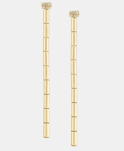 Lauren Ralph Lauren Pave Bead Textured Linear Drop Earrings