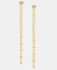Lauren Ralph Lauren Pave Bead Textured Linear Drop Earrings