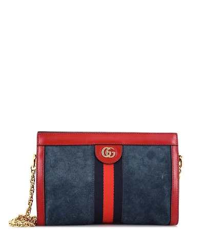 Pre-Owned Gucci Small Ophidia Chain Shoulder Bag Suede
