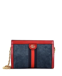 Pre-Owned Gucci Small Ophidia Chain Shoulder Bag Suede