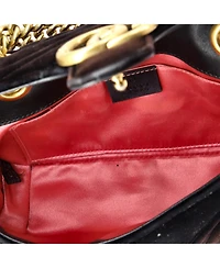 Pre-Owned Gucci Mini Gg Marmont Flap Bag Matelasse Velvet