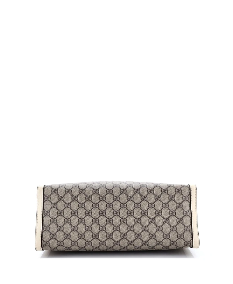 Pre-Owned Gucci Medium Padlock Chain Tote Gg Coated Canvas with Leather