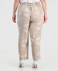 Kasper Plus Embroidered Pull-On Pants