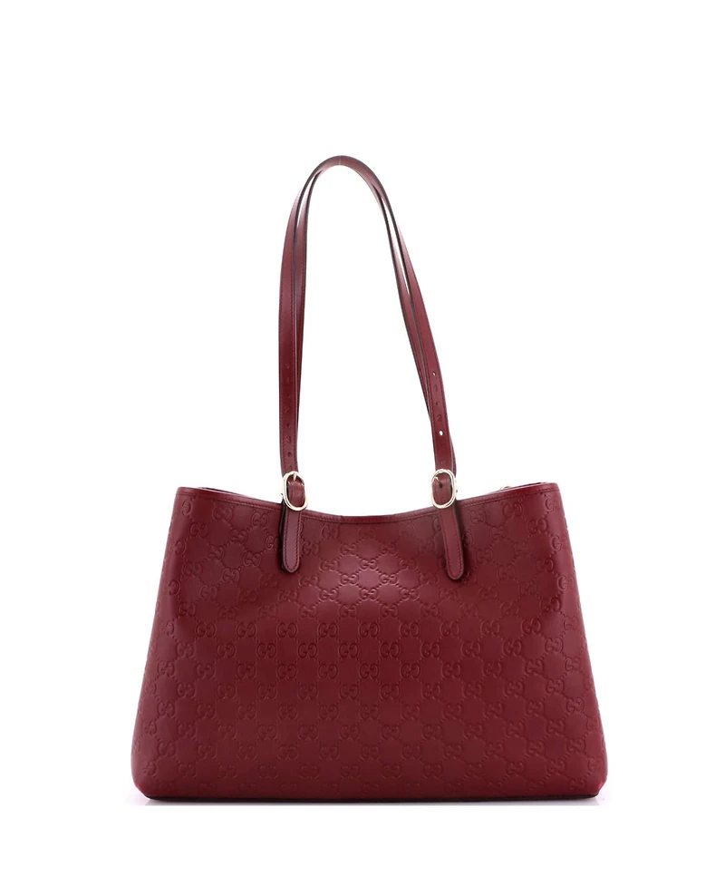 Pre-Owned Gucci Large Emblem Tote Guccissima Leather