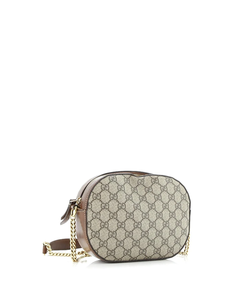 Pre-Owned Gucci Mini Chain Crossbody Bag Gg Coated Canvas and Leather