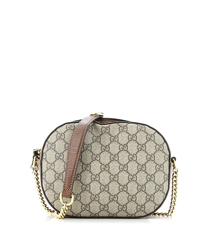 Pre-Owned Gucci Mini Chain Crossbody Bag Gg Coated Canvas and Leather