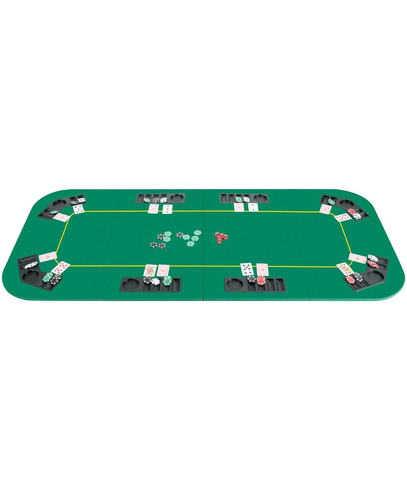 Hongge 8-Player Foldable Poker Table Top with Carry Bag and Cup Holders
