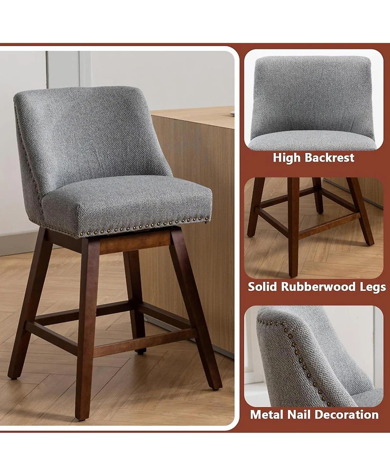 Rainsken Swivel Bar Stools Set of 2