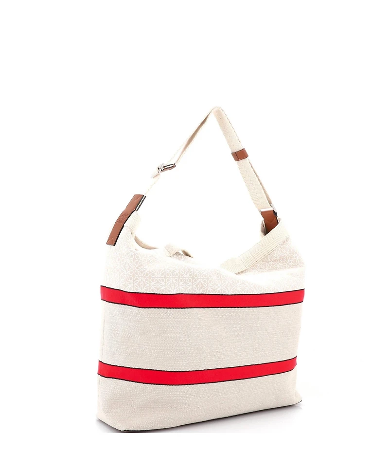 Pre-Owned Loewe Open Crossbody Tote Anagram Jacquard and Canvas