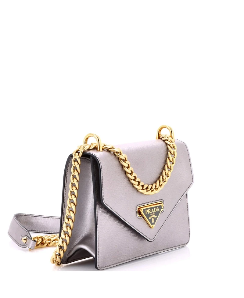 Pre-Owned Prada Small Envelope Flap Chain Shoulder bag Saffiano Leather