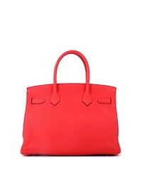 Pre-Owned HERMES Birkin 30 Handbag Red Clemence with Gold Hardware