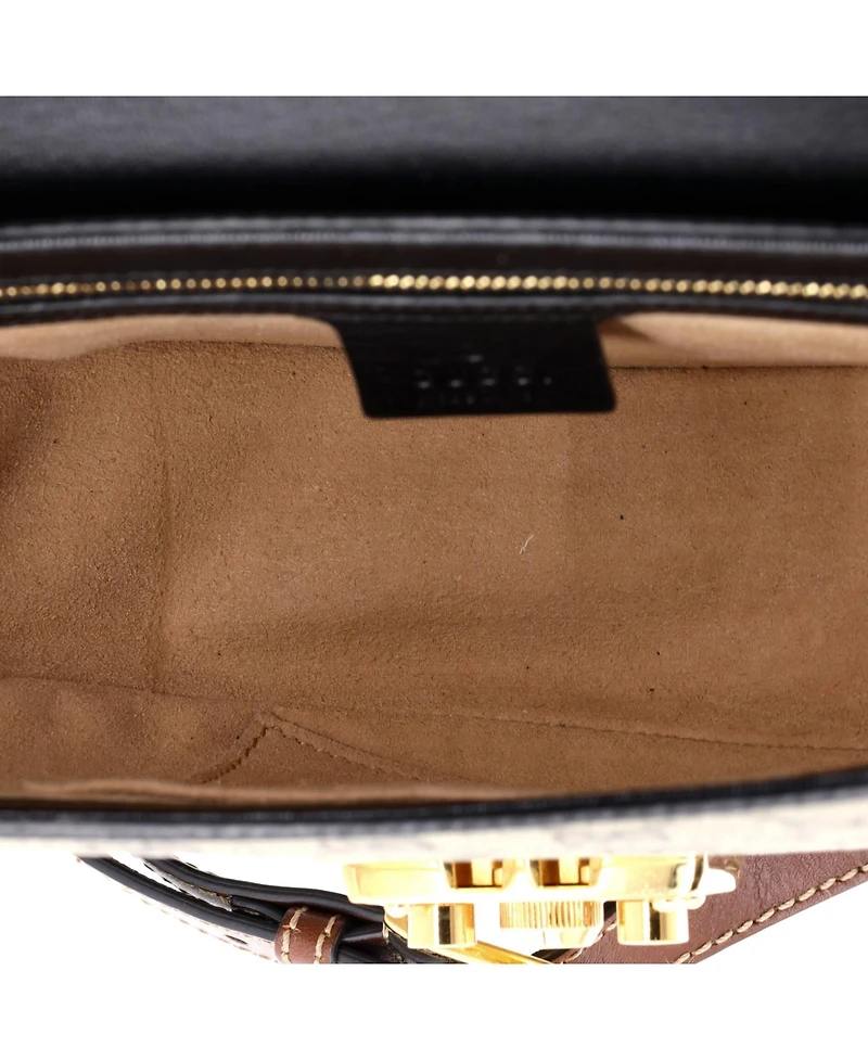 Pre-Owned Gucci Small Padlock Saddle Shoulder Bag Gg Coated Canvas and Leather