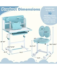 Sugift Kid's Study Desk and with Tilt Desktop and Pen Holder