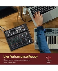 Pyle 8-Ch Digital Audio Mixer with Bluetooth and Dsp Effects (PMX408ST)