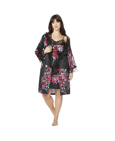 Amoureuse Plus The Luxe Satin Short Peignoir Set