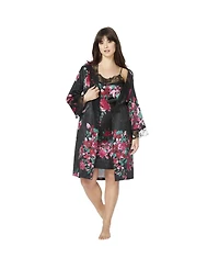 Amoureuse Plus The Luxe Satin Short Peignoir Set