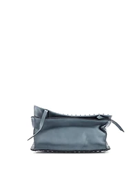 Pre-Owned Prada Small Etiquette Flap Bag Studded Glace Calfskin