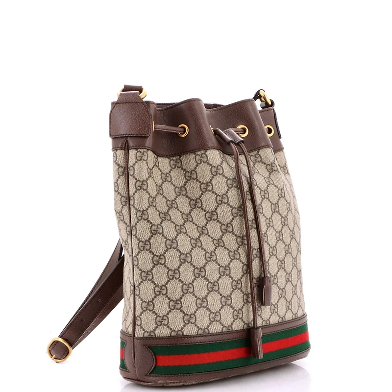 Pre-Owned Gucci Medium Ophidia Bucket Bag Gg Coated Canvas