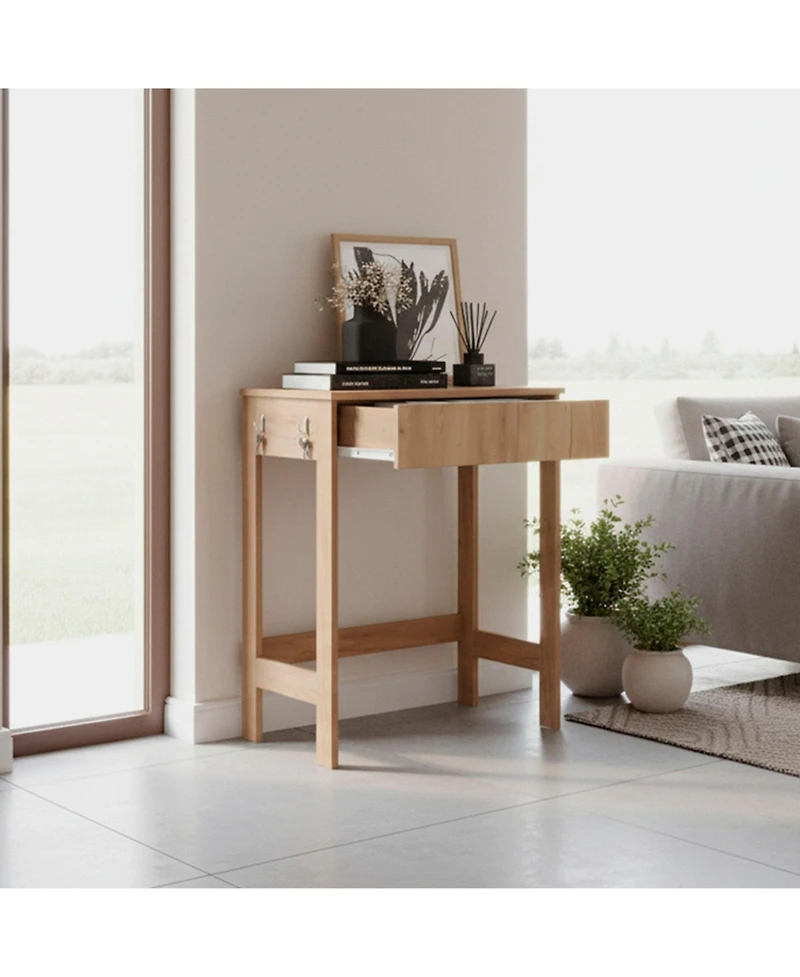 Depot E-Shop Yaak Desk, 1 Drawer, 4 Legs, Oak