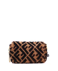 Pre-Owned Fendi Mini Baguette Nm Bag Zucca Shearling