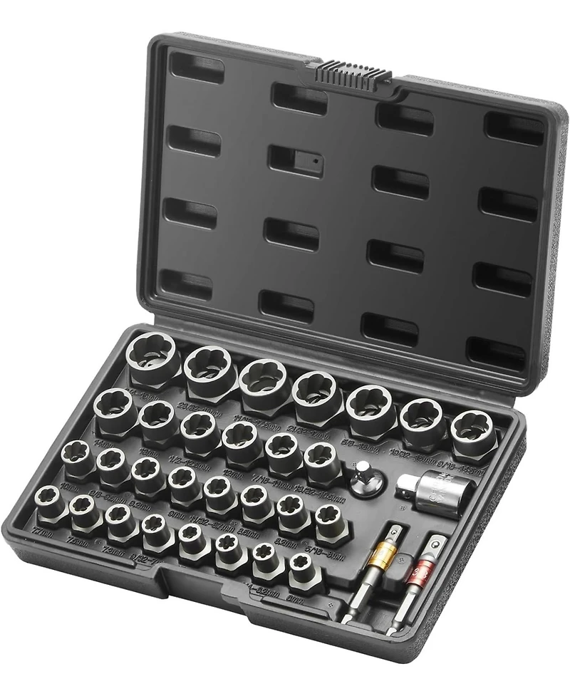 Xdovet Bolt Extractor Set, 29-Piece Bolt And Nut Remover Set, 6mm To 10mm, , Cr-mo Steel Extraction Socket Set With Storage Case