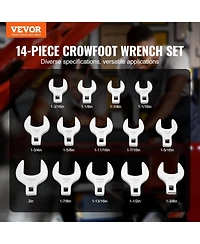 Xdovet Crowfoot Wrench Set, 1/2" Drive 14-Piece Sae (1-1/16"