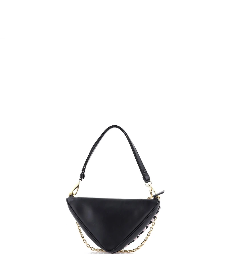 Pre-Owned Prada Mini Double Symbole Triangle Bag Leather and Jacquard