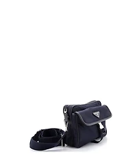 Pre-Owned Prada Buckle Front Pocket Flap Messenger Bag Re-Nylon with Saffiano Leather