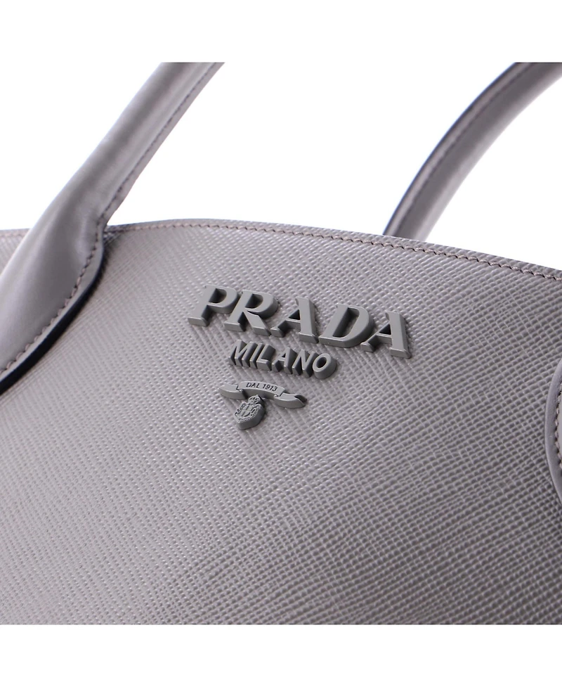 Pre-Owned Prada Medium Monochrome Tote Saffiano with City Calf