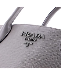 Pre-Owned Prada Medium Monochrome Tote Saffiano with City Calf