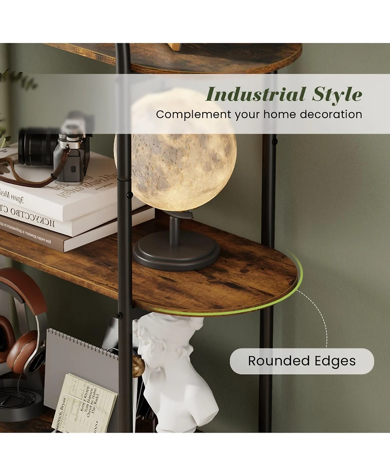 Slickblue 4-Tier Open Bookcase with Sturdy Metal Frame for Living