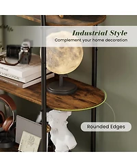 Slickblue 4-Tier Open Bookcase with Sturdy Metal Frame for Living