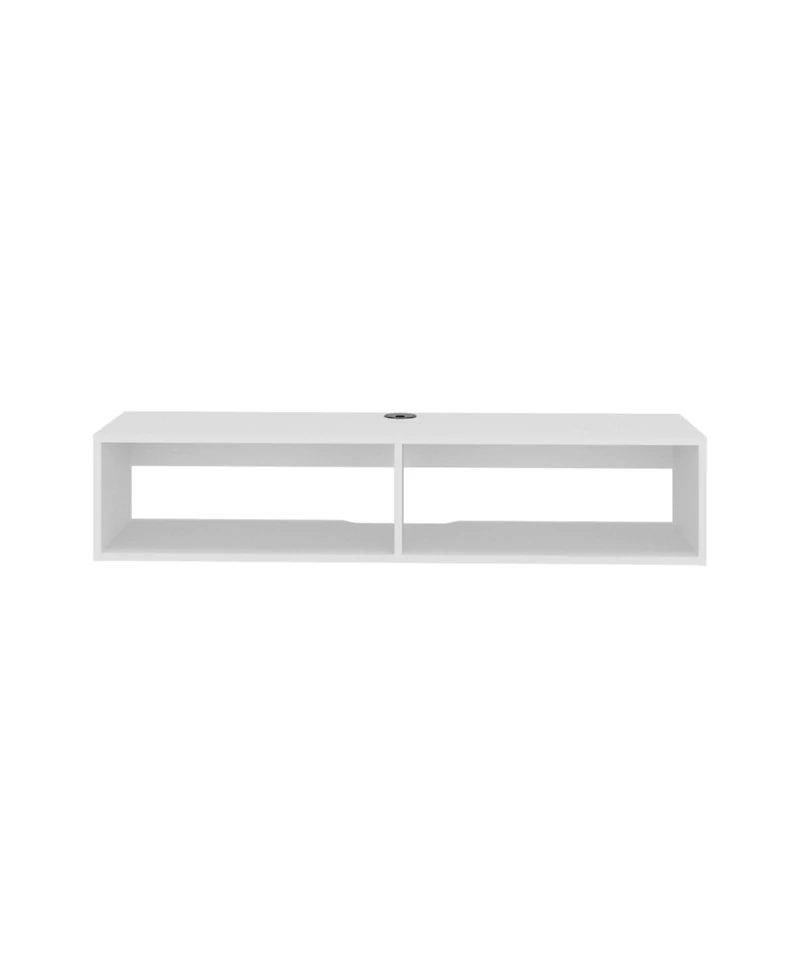 Depot E-shop Klein FloatingTV Stand, Space-Saver Design with Functional Shelves, White