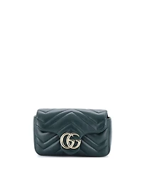 Pre-Owned Gucci Super Mini Gg Marmont Flap Bag Matelasse Leather